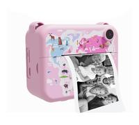 Muuoeou Appareil photo numérique instantané avec papier d'impression, selfie caméra vidéo pour enfants, caméscope, jouet, cadeau pour enfants, rose clair