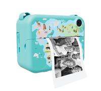 Muuoeou Appareil photo numérique instantané avec papier d'impression, selfie pour enfants, caméscope, jouet, cadeau pour enfants, bleu