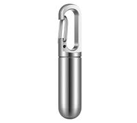 Muuoeou Bouteille Médicaine Portable Acier Inoxydable Médicament Bouteille Porte-clés Boîte Contenant Étanche Boîte à Médicaments Porte-clés Durable Facile à Utiliser Argent