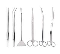 Muuoeou Ciseaux d'aquarium, pince à épiler, outil, réservoir de poissons, plantes, ciseaux ondulés, herbe à eau, outils de nettoyage inoxydables, accessoires d'aquarium