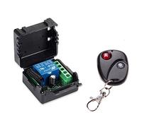 Muuoeou Commutateur de TéLéCommande Sans DC 12V 10A 433MHz ÉMetteur de TéLéCommande avec RéCepteur pour SystèMe D'Alarme Antivol