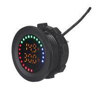 Muuoeou Écran couleur rond 12-24 V pour voiture, température voltmètre, test de tension automatique, double affichage, mesure numérique pour moto RV