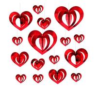 Muuoeou Ensemble de 80 pendentifs d'amour 3D - Décoration de mariage - Saint-Valentin - Ensemble de pendentifs creux - Décoration d'intérieur