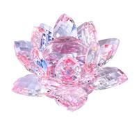 Muuoeou G Figurine de Fleur de Lotus en Cristal, Décoration de Mariage, Saint-Valentin, Décoration de Fleur de Lotus, Collection Artisanale en Verre, Presse-Papier, Ornements de Table, Cadeau Souvenir