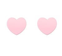 Muuoeou Lot de 2 dessous de plat en silicone anti-brûlure en forme de cœur - Tapis de bureau - Facile à nettoyer - Rose