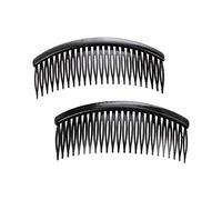 Muuoeou Lot de 2 peignes à cheveux en plastique noir à 24 dents pour femme/fille