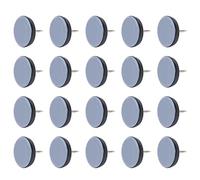Muuoeou Lot de 20 patins de chaise de 25 mm - En PTFE - Coussin rond mobile - Avec clou - Protection pour sol en bois dur