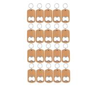 Muuoeou Lot de 20 porte-clés décapsuleurs, ouvre-bouteilles, gravés en bois, porte-clés pour bricolage