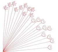 Muuoeou Lot de 20 tiges de support de cartes florales dorées, 12 grandes fleurs en métallique, porte-cartes, fleur dorée, feuille d'érable