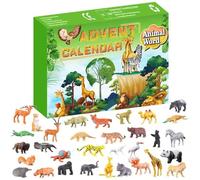 Muuoeou Lot de 24 calendriers de compte à rebours en forme d'animaux, calendrier de l'Avent de Noël, décoration à faire soi-même, cadeau de fête