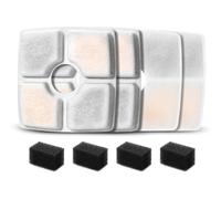 Muuoeou Lot de 4 éponges filtrantes de rechange pour fontaine automatique de 2,5 l pour animaux de compagnie, filtre à eau pour chat, triple filtration