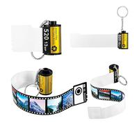 Muuoeou Lot de 4 porte-clés avec appareil photo à sublimation avec 10 photos, images d'album, porte-clés pour souvenir, cadeaux d'anniversaire, travaux manuels