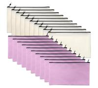 Muuoeou Lot de 50 en toile à fermeture éclair pour bricolage, maquillage, maquillage, voyage