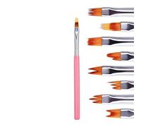 Muuoeou Lot de 8 stylos de peinture de couleur rose - Pétale à ongles - Brosse à ongles courte