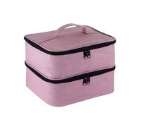 Muuoeou Organisateur de Vernis à Ongles Sac de Rangement pour Vernis à Ongles Support de Vernis à Ongles Portable Pouvant Contenir 30 Bouteilles et Lampe Sèche-Ongles, Rose Facile à Utiliser 25x20x19c