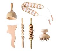 Muuoeou Outil de massage professionnel complet en bois pour modeler le corps, soulager les douleurs musculaires, anti-cellulite