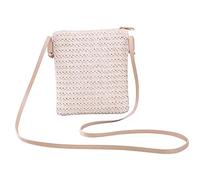 Muuoeou Paille tressée carré Une épaule Sac à bandoulière oblique Sac à main Porte-monnaie Décontracté Vacances Sac de plage - Beige, beige, Taille