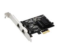 Muuoeou PCIE vers 2 Ports 2,5 G Gigabit Carte Réseau Serveur de Bureau Routage Souple 2500 M Haute Vitesse RJ45 RTL8125BG ABS 1 Pièces