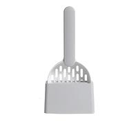 Muuoeou Pelle à LitièRe pour Chat en Plastique Pelle à Caca avec Base Outil de Nettoyage pour Animaux de Compagnie Chat Toilette LitièRe Nettoyant Pelle Gris