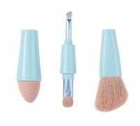 Muuoeou Pinceau de maquillage Glam Blend - Ensemble de pinceaux pour fard à paupières - Pinceau à fond de teint - Outil de beauté portable multifonction (Bleu)
