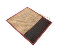 Muuoeou Rideau pour pinceaux à rouler et stylos, rangement en bambou, trousse à crayons, trousse de protection pour calligraphie et peinture, Comme sur la photo.