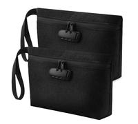 Muuoeou Sac à Argent Verrouillable, Sac à Argent Sécurisé, Sac à Accessoires Verrouillable pour et Femmes, pour Voyage, Dépôt Bancaire, Téléphone Portable, Noir