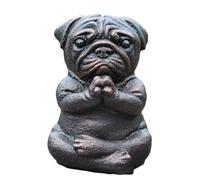 Muuoeou Statue de chien en méditation, statue de yoga d'un bouledogue français, sculpture de carlin réaliste en résine, décoration de la maison, cadeau pour les amateurs de carlin A