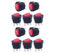 Muuookka 10pcs 2 Étals 3 Pieds pour Léger KCD1-105 Power Commutateur Rocker Ship Type Circular Wave pour Diverses Applications