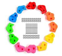 Muuookka 12pcs Grimpe Mural Poignées Ergonomiques PE Grips pour Les Enfants et Les Adultes pour Les Enfants en Plein Air Intérieurs Adultes