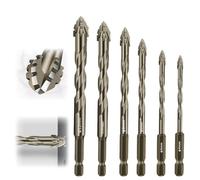 Muuookka 4 Flûtes de Foret Excentrique, Nouveau Bit Excentrique Excentrique à Quatre Flottants, Kit de Pièces de Remplacement à Quatre Tranches de Rechange