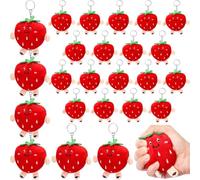 Muuookka 4 Pièces de Porte-Clés en Forme de Fraise Mignonne pour Les Cadeaux de Fête, Les de Friandises et Les Décorations.