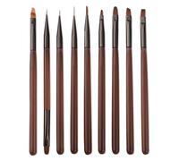 Muuookka 9 Pcs Nail Art Brushes Set Nail Art Design Pen Painting Tools Nail Extension Gel Brush