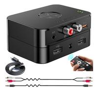 Muuookka Adaptateur Audio Bluetooth 5.4 pour la Chaîne Stéréo à Domicile, Haut-Parleur Câblé, pour Le Streaming de Musique HiFi, Flash USB, Récepteur AUX 3,5 mm