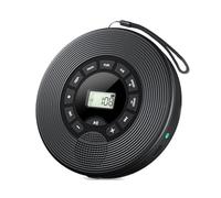 Muuookka Anti-Skip Portable 1500mAh Bluetooth CD Player avec Émetteur FM Écouteur AUX USB pour la Voiture Discman