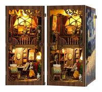 Muuookka Bibelle en Bois Insérer Le Kit de Bricolage Un Monde dans Le Cadre des Kits D'Artisanat pour Adultes Livre de Livre avec des Lumières LED