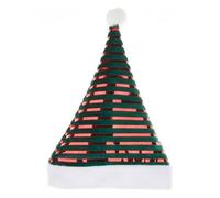 Muuookka Bonnet de Père Noël pour Adulte, Mignon, Rayé, en Velours, Unisexe, pour Les Fêtes de Fin D'Année, avec Bordure Blanche.