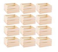 Muuookka Caisses en Bois Rustiques de 5" 12PCS, Ensemble de Boîtes de Rangement en Bois Empilables, Conteneurs Décoratifs de Style Ferme pour Bricolage à et au Bureau.