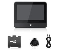 Muuookka Caméra de Porte avec Œilleton Radar Wi-Fi Intelligent Tuya, Détection de Mouvement PIR, Sonnette Vidéo, Mini Visualiseur, Dispositif de Sécurité Domestique.