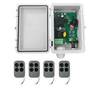 Muuookka Carte de Commande de Volet Roulant AC220 V, Récepteur de Moteur Tubulaire + 4 Télécommandes pour Ouvre-Porte de Garage à Volet Roulant