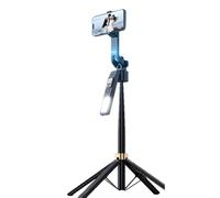 Muuookka CL12P Trépied à Selfie 180CM avec Support Quad, Rotation 360°, Stabilisateur Gimbal, Suivi de AI Automatique, Lumière de Remplissage LED