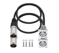 Muuookka D Type XLR 2 Câble de Pack, D XLR Femme à Mâle Pass à Travers Le Connecteur pour Le Support de Panneau, Panneau Patch, pour Prime Stage Box