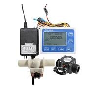 Muuookka Débitmètre Numérique ZJ-LCD-M avec Écran LCD Électrovanne PE 3/4 Po Contrôleur de Remplissage Contrôle Automatique Du Débit