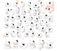 Muuookka Ensemble de 48 Mini Figurines de Vaches en Résine, Mignonnes et Miniatures, pour Décorer Un Jardin Féerique. Décoration D'Extérieur avec de la Mousse.