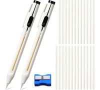 Muuookka Ensemble de Stylos à Craie et de Crayons à Craie Blancs Rechargeables pour Tailleur, Couture pour Marquer Les Motifs de Tissu