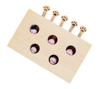 Muuookka Fournitures pour Animaux de Compagnie Jouet de Puzzle Amusant pour Chat Labyrinthe en Bois Interactif Hamster Attrape Morsure 5 Trous Souris Trou Jouet pour Chat Animal de Compagnie