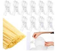 Muuookka Grand pour Clips d'arc en Ballon 10 Paquets 100 Pièces Transparentes 260 Longues pour Kit d'arc en Ballon Décoration d'anniversaire Bricolage Studios