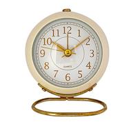 Muuookka Horloges, Rétro Rétroéclairage, Silencieux Non-Tic, Horloge de Bureau Petite Alimentée par Pile avec Lumière Nocturne, Design Simple et Mignon Blanc