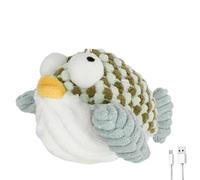 Muuookka Jouet pour Chat en Forme D'Oiseau Battant, Activation Tactile, Son de Gazouillis, Herbe à Chat Incluse pour et Chatons D'Intérieur (Poisson-Globe)