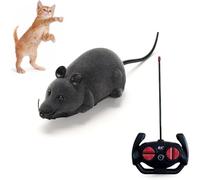 Muuookka Jouet Réaliste RC Faux Rat Souris Gris Télécommande Chat Chien pour Animaux Cadeaux Nouveauté