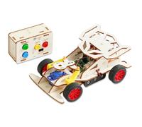 Muuookka Kit de Voiture Télécommandée à Assembler en Bois Mini Voiture de Course à Quatre Roues Motrices Kits D'Expérimentation Scientifique pour Adolescents Cadeau pour Enfants